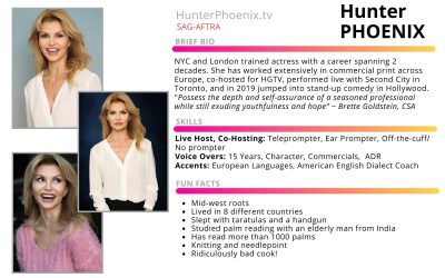 LA Actress Hunter Phoenix personal website. Headshots, videos, VoiceOver and more!
